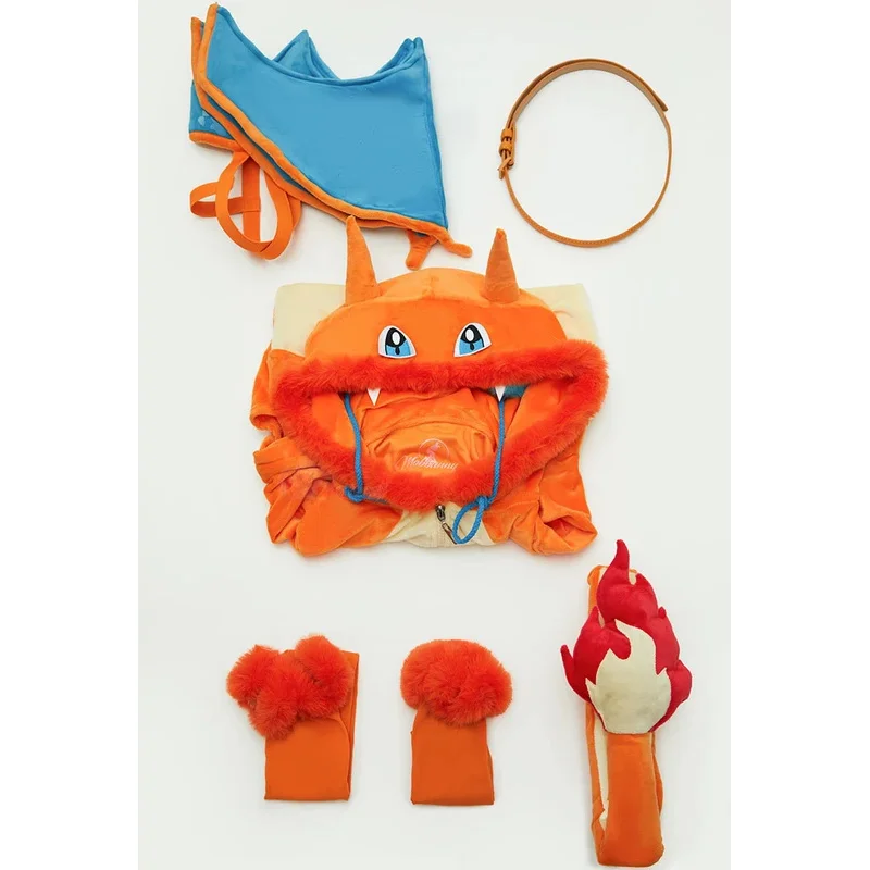 Новый аниме Charizard 2029, карнавальный костюм на Хэллоуин, Рождество, ролевая вечеринка, S-XL, сексуальный и милый комбинезон с хвостом и крыльями