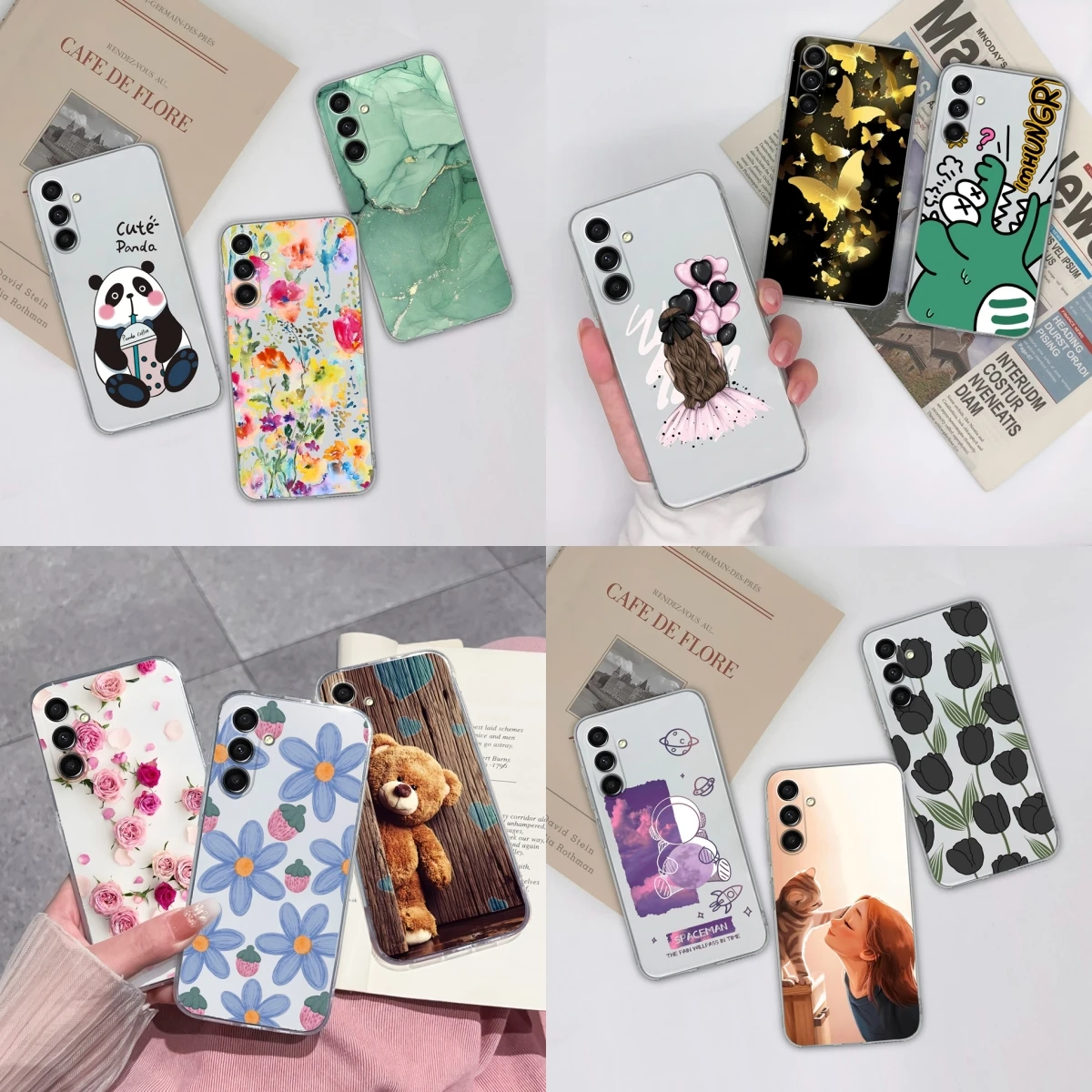 Phone Case For Samsung Galaxy A15 A 15 Transparent Cute Soft Silicone Back Cover Shell For SamsungA15 GalaxyA15 Capa Funda Coque