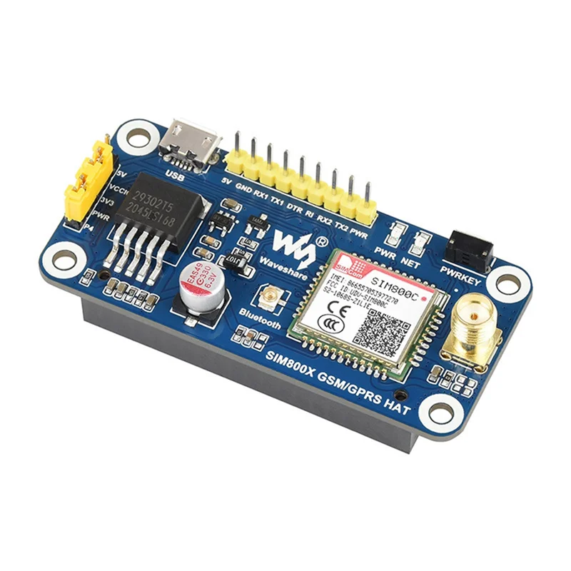 Waveshare 101/GStore S/Bluetooth HAT pour Raspberry Pi, 2B/3B/3B +/ontari/ ontariW Jetson, structure basée sur SIM800C, envoyer des messages allergiques