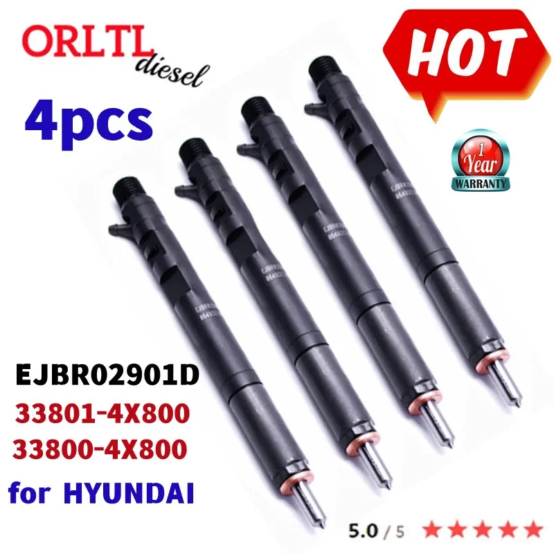 

4PC Diesel Injector EJBR02901D 33801-4X800 33801 4X800 33800-4X800 338004X800 For HYUNDAI KIA - HP Euro 3 Terracan 4x4 2.9L