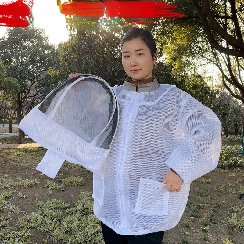 3D breathable mesh anti bee clothing, thickened anti sting and anti bee clothing, bee catching clothing