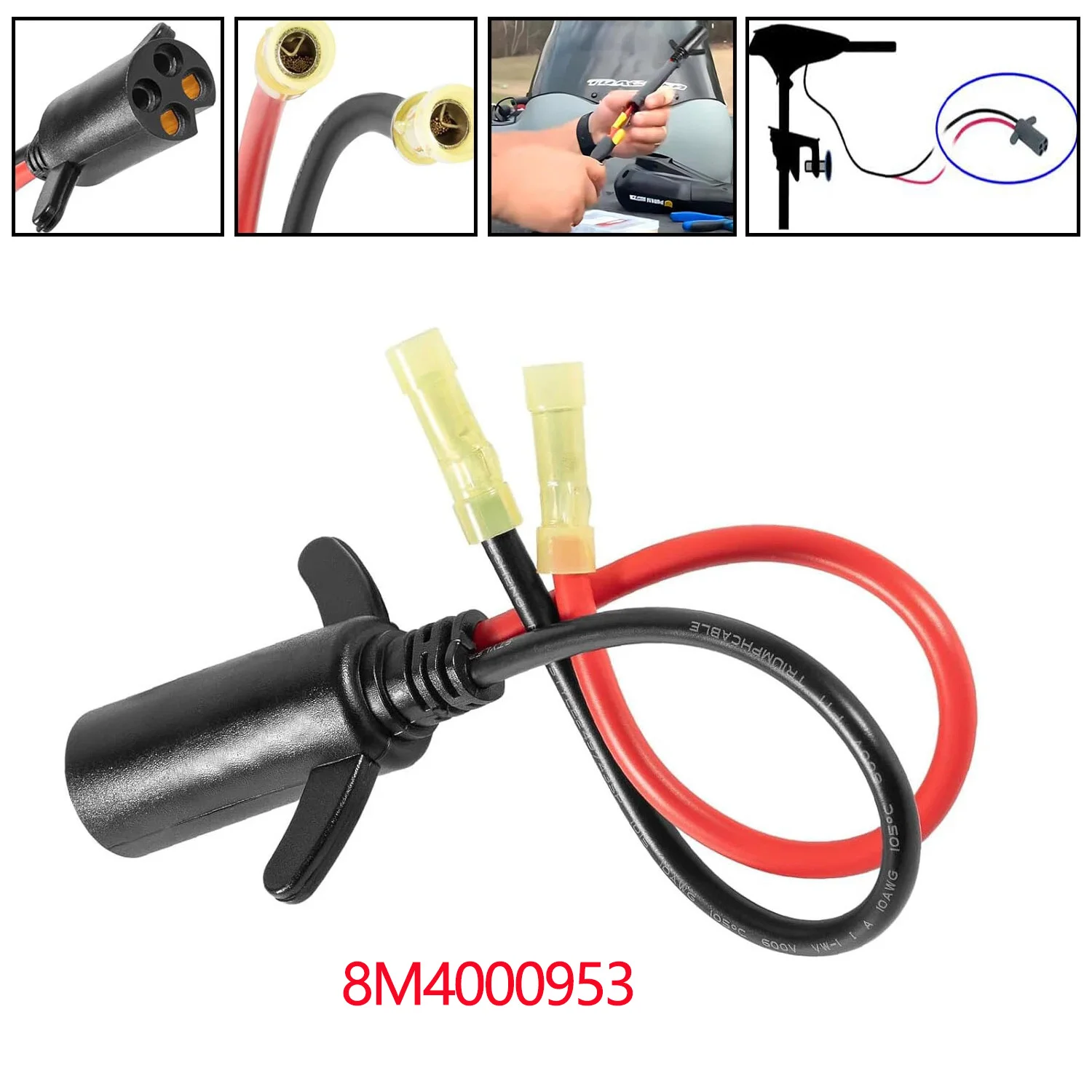 8M4000953 Trolling Motor 2-Prong Guide Power Plug Fits for 50A 12V / 24V / 36V Motors
