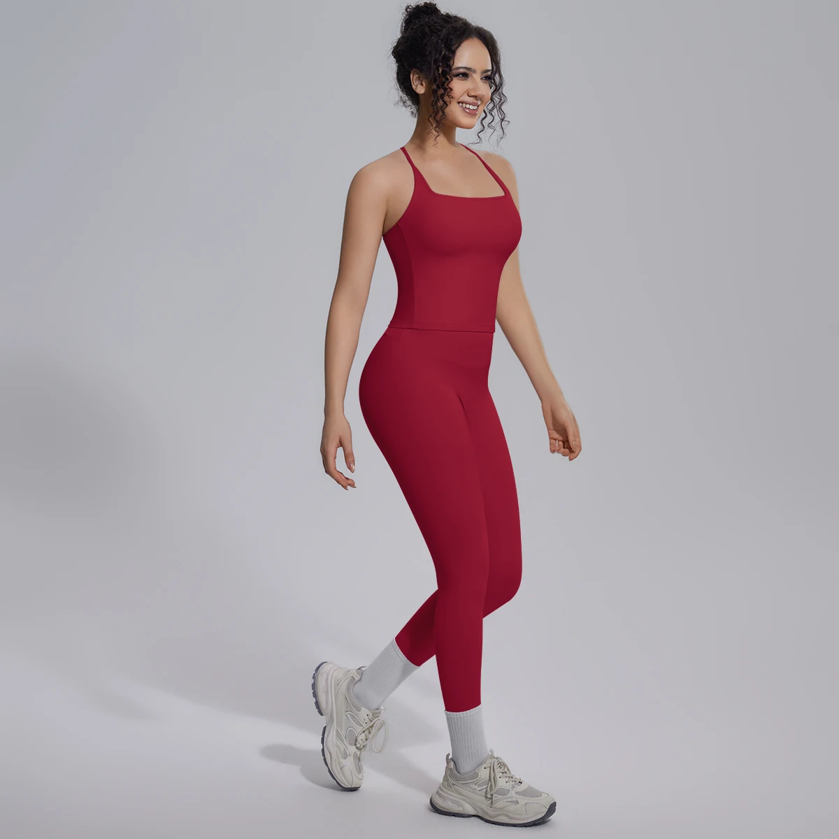 Quick Drying Legging Outdoor Running Yoga Set for Womans High Waisted Push Up Female Pants Gym Sexy Beautiful Back Vest Yoga Set