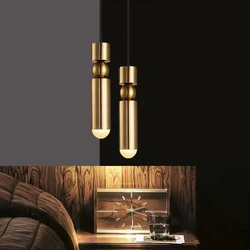 Modern Gold Pendant Light for Kitchen Bedside Lamp Gold Tube Hanging Lighting Fixtures Lustre AliLamp