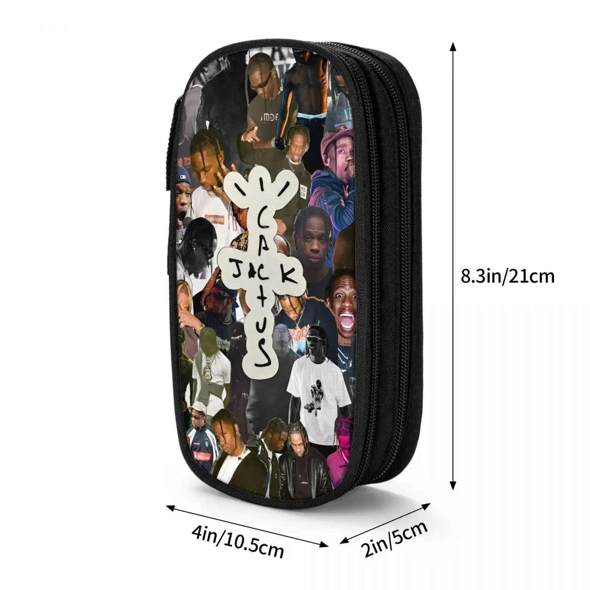 Cactus Jack Pencil Case Rapper Pen Box Bags Student Large Storage Office Gift Pencilcases