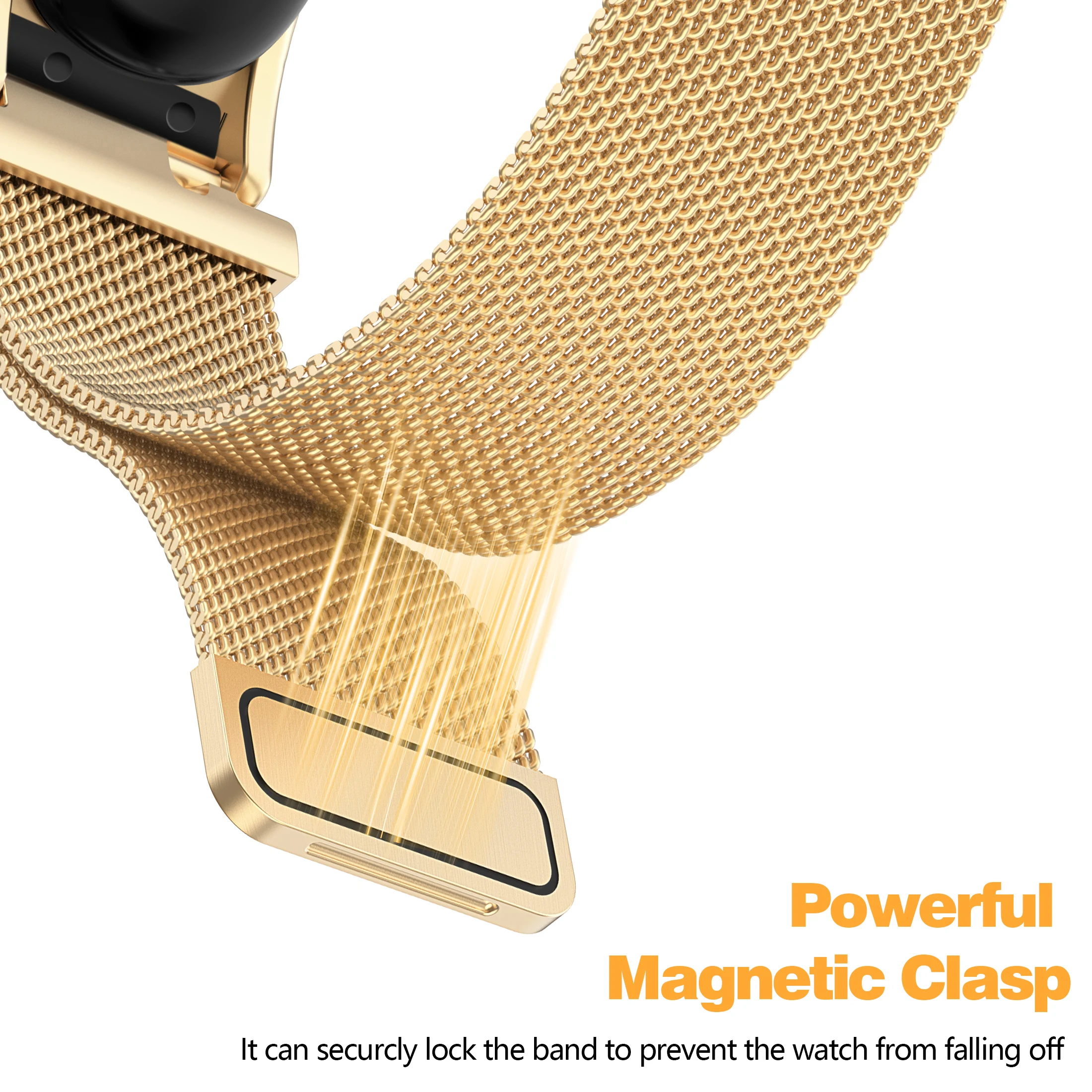 Google Fitbit Air Atmungsaktives Milanaise-Armband Schnellverschluss Verstellbares Weiches Metall-Tracker-Zubehör – Detail 11