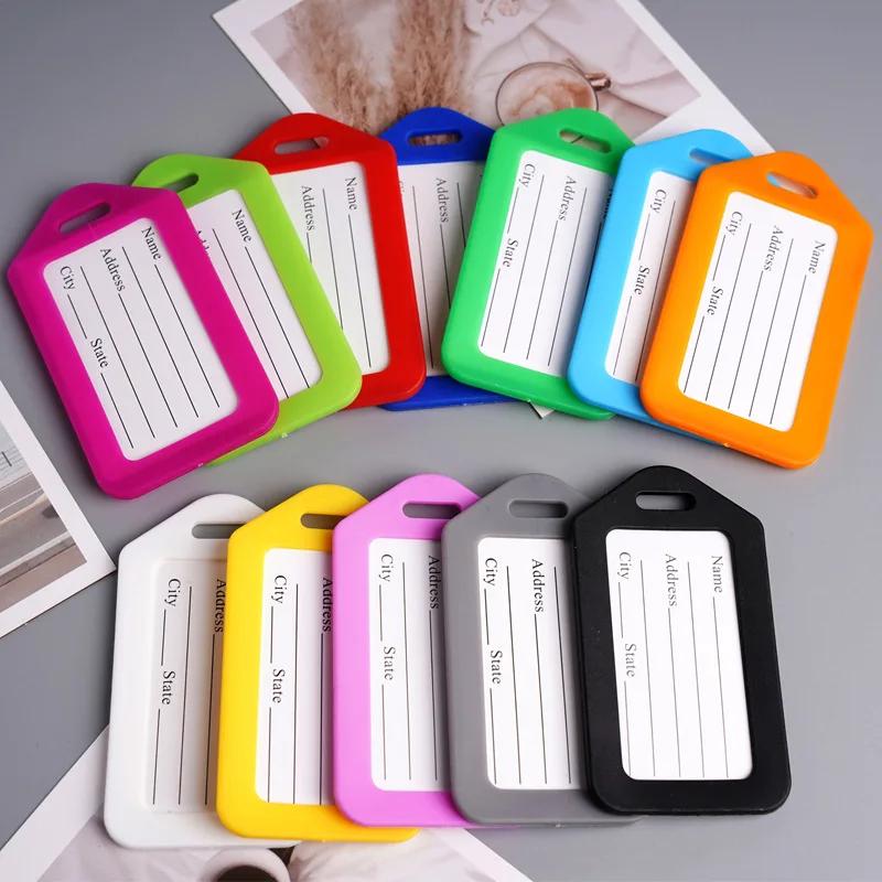 5/10/20/30PCS Luggage Tag Boarding Shipping Plastic Baggage Tags Travel Accessory Women Men Suitcase Address Name Portable Label