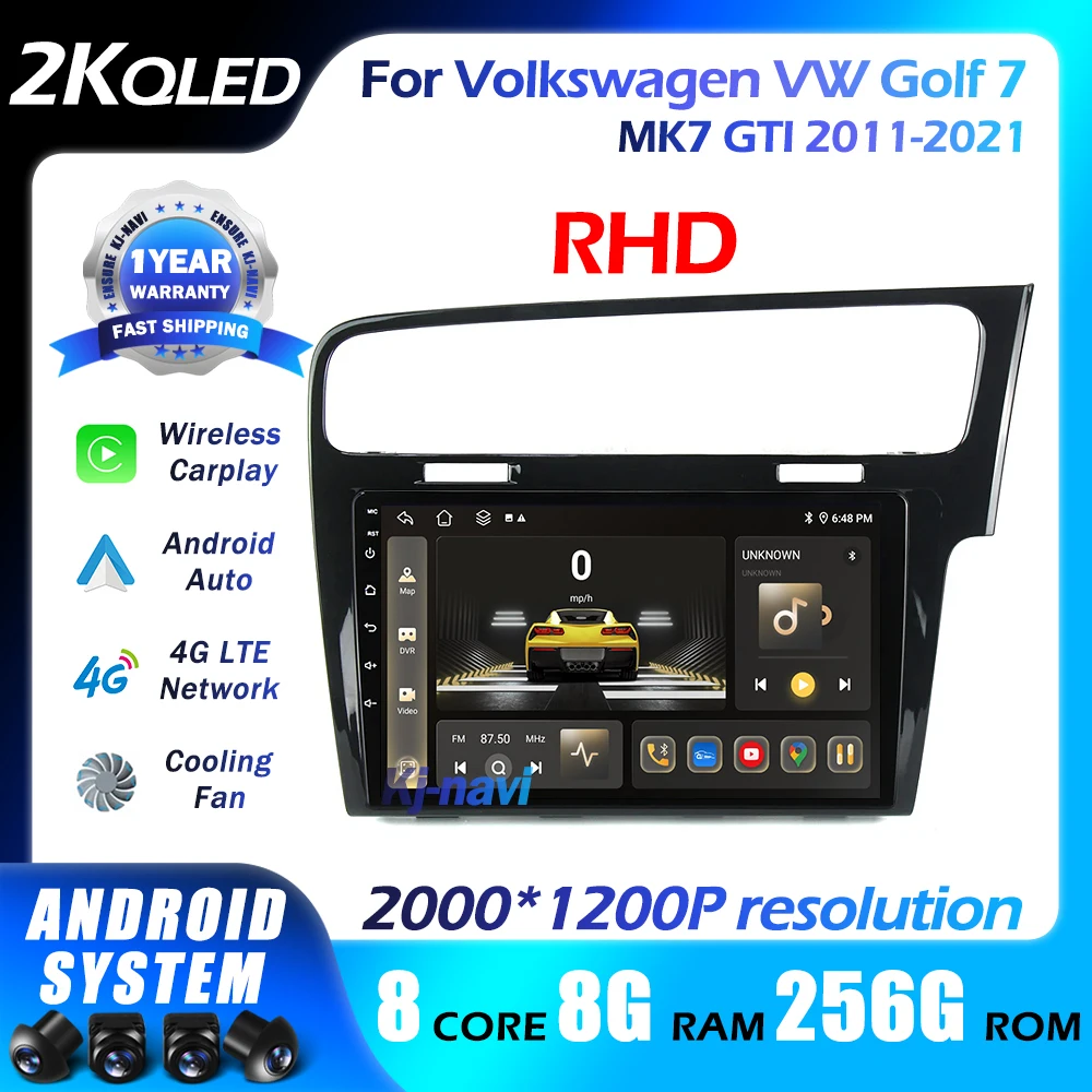 

Car Radio Android 14 For Volkswagen VW Golf 7 MK7 GTI 2011-2021 RHD Multimedia Player 4G Carplay Android Auto 5GWifi BT DSP GPS