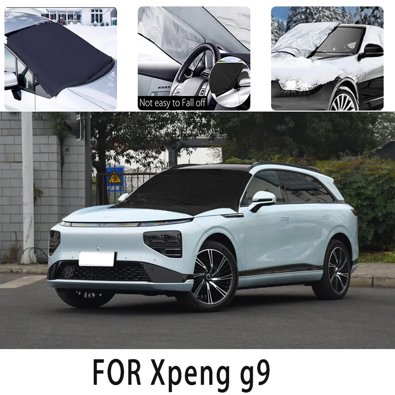 Car snowcover frontcover for Xpeng g9 snowblocking heat insulation sunshade Antifreeze wind Frost prevention car accessories