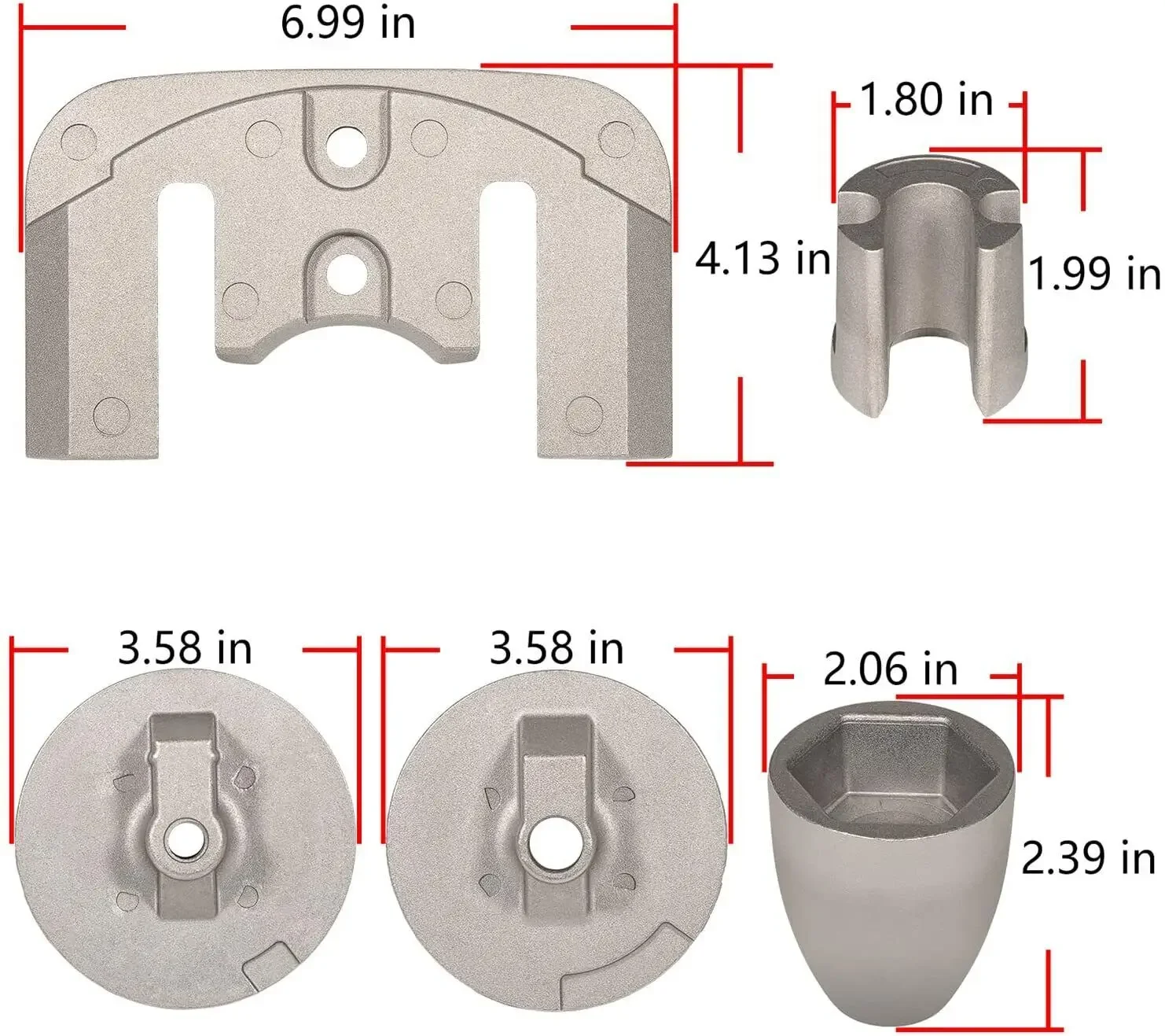 Kit de ánodo Chuang Qian para 2004+ Mercruiser Bravo III 3 unidades de repuesto para CMBRAVO3KITA, 888761 Q02, 888761 Q04