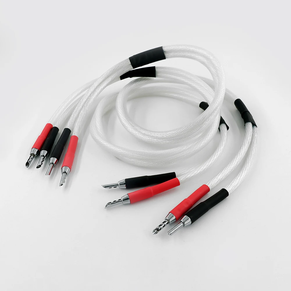 ピュアシルバースピーカーケーブル,ハイエンドオーディオアンプ,Yプラグ,バナナ,アップグレード,新品,5 ncc,99.997%
