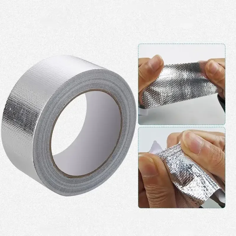 New 5m*5cm Exhaust Pipe Insulation Tape Exhaust Heat Tape Manifold Downpipe High Temperature Bandage Tape Silver Adhesive Tape