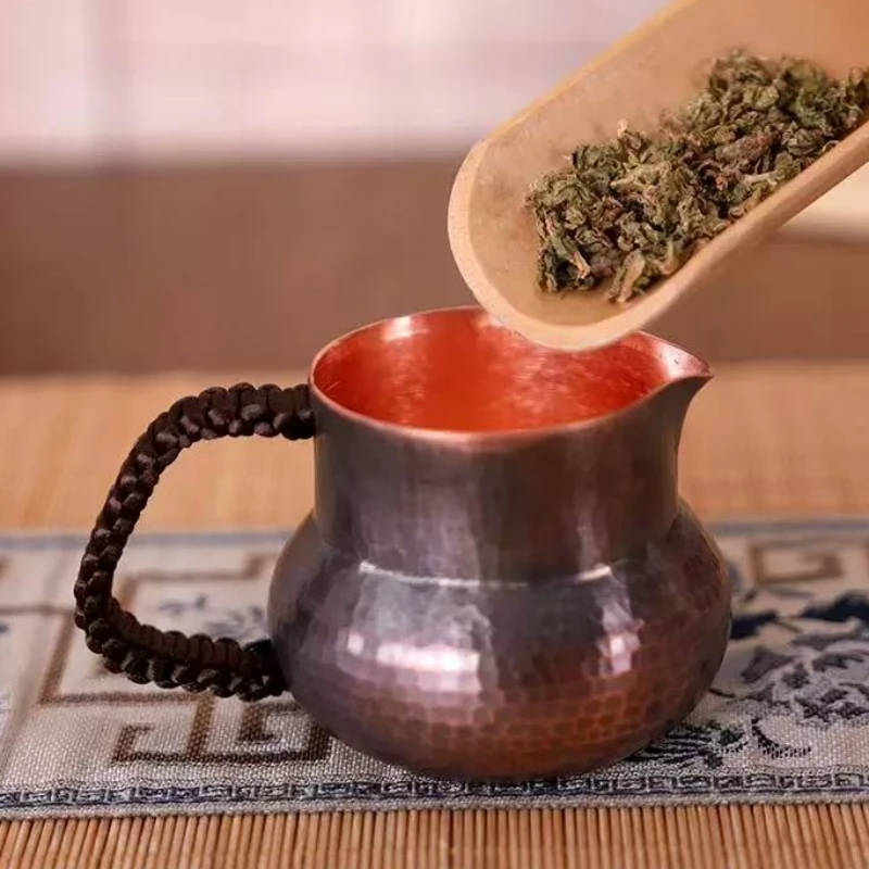 يدويا النحاس النقي القهوة القدح الإبداع الرجعية نسج مقبض موسكو المياه البغل الإفطار كوب موسكو درينكوير أدوات المائدة