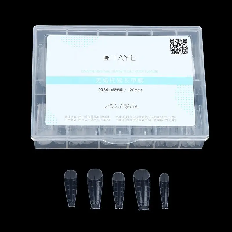 New 1 Box Top & Bottom New Style Nail Clear Rocket Shape Sandwich Dual Nail Forms Reusable Full Cover Dual Nail Molds