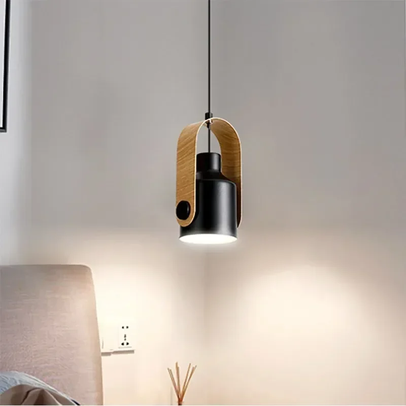 Pendant Light Nordic Black/White Iron Home Decorative Hanging Lamps For Bedroom Bedside Living Room Study Illumination Fixtures