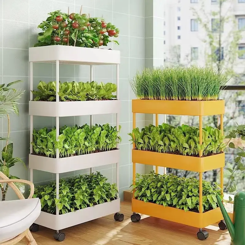 Balcony Vegetable Rack Multi-layer Flower Rack Outdoor Courtyard Vegetable Seedling Planting, Balcony Indoor Plant Pot