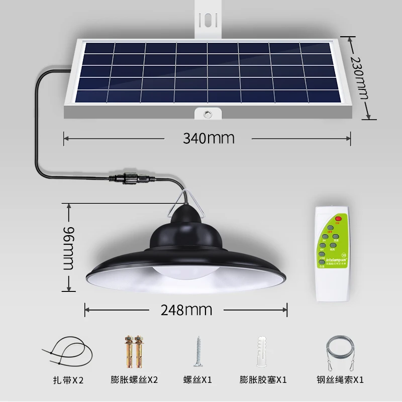 INTELAMP-luz Solar colgante remota, 3 colores de temperatura, IP65, resistente al agua, para sala de almacenamiento Valley