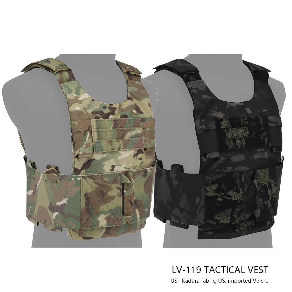 LV-119 Low Vis Slick Plate Carrier Tactical Vest Airsoft Military Wargame Lightweight Adapt System Slickster Assault Vest