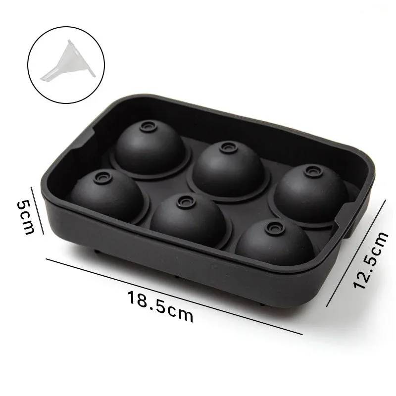 6 Cavity Ice Ball Mold Food Grade Silicone BPA Free Leakproof Easy Release Large Sphere Ice Tray with Lid for Whiskey Cocktails - view 5