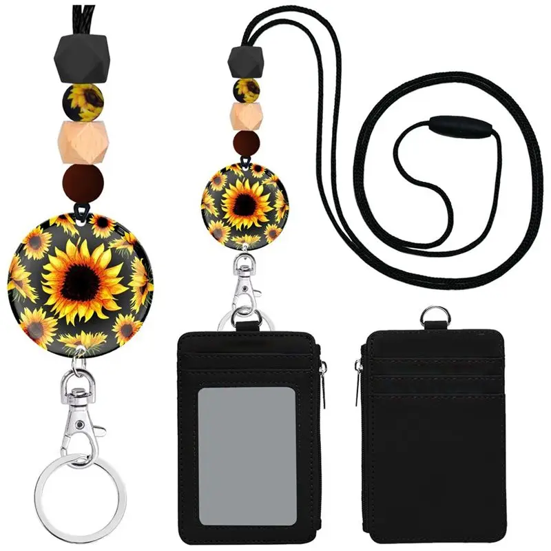 Lanyards For Id Badges And Keys, Cute ID Badge Holder With Lanyard, For Women Teacher Nurse-AEF7