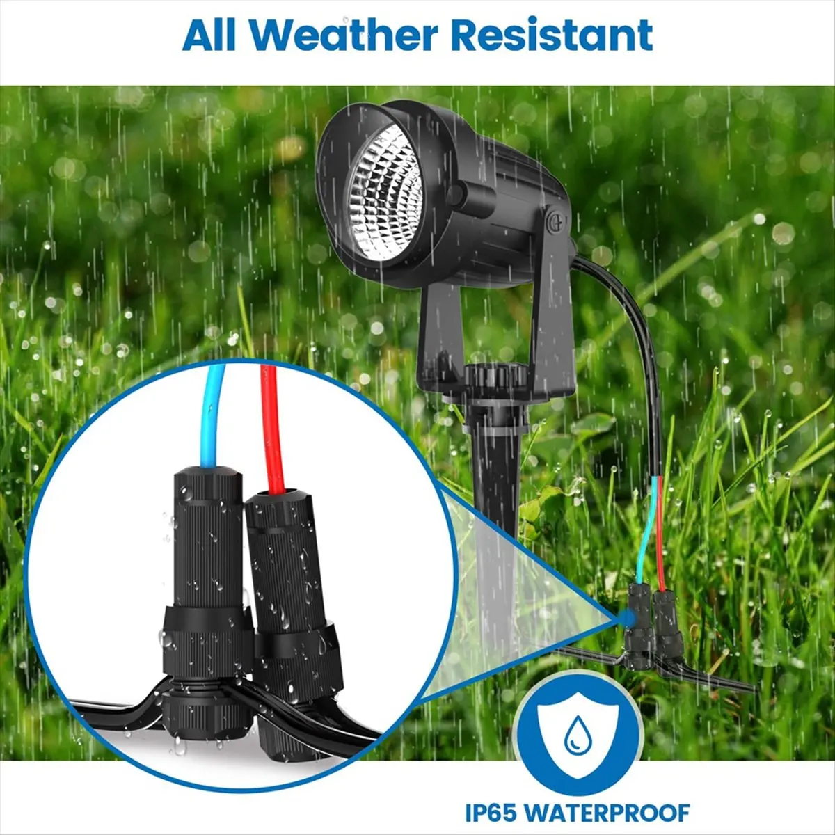 A77K Low Voltage Wire Connectors - 12-18 Gauge Waterproof Landscape Lights Connector for Outside Path Light Deck Light Yard