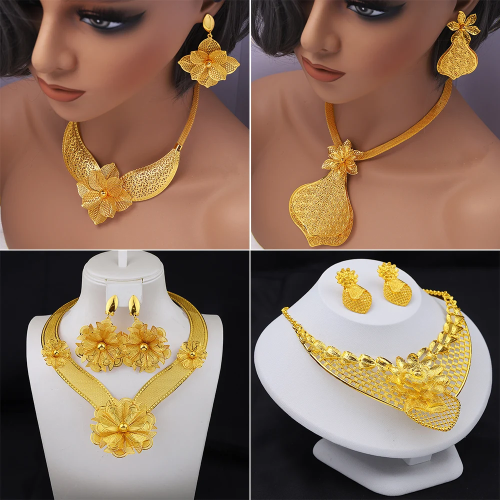 Ethnic Fashion In - Dubai Ketting Oorbellen Grote Hanger Sieraden