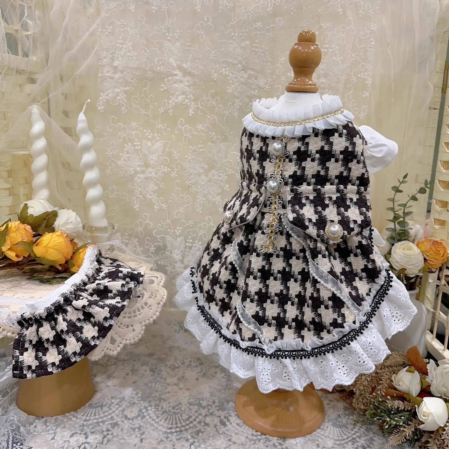 

Classic Brand Design Kangle Bird Pet Dress Handmade Custom Luxurious Dog'S Dress