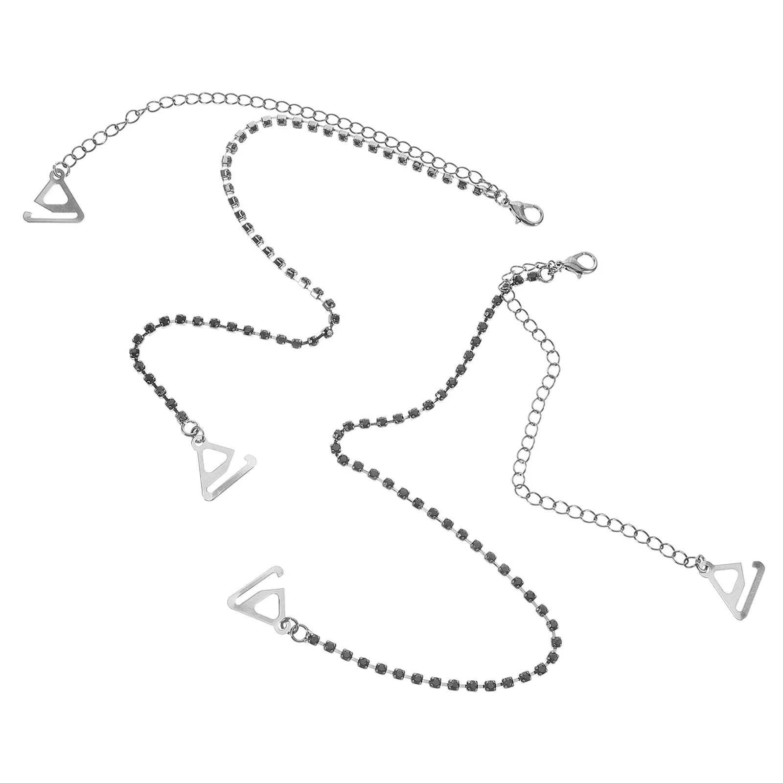 

1Pairs Bra Straps Replacements Rhinestone Shoulder Strap Invisible Detachable Bridal Accessories Metal Hook Design