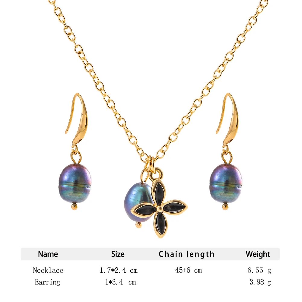 Imitation Tahitian Baroque Women's Jewelry Sets Turtle Pendant Necklace with Pearls Freshwater Pearl Neckalces Set for Women