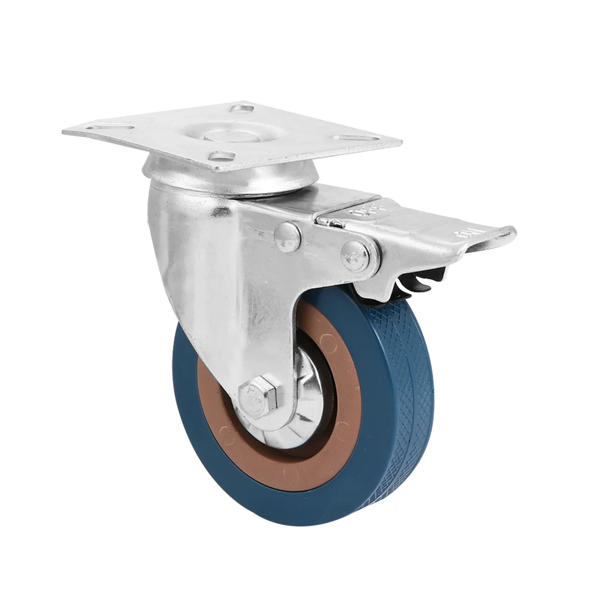 3 Inch Swivel Casters PVC Rolling Wheel Chair Castor Universal with Brake Industrial