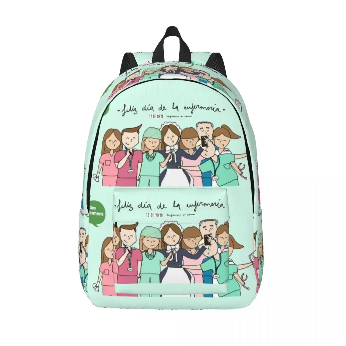 

Backpack for Kindergarten Primary School Student Enfermera En Apuros Doctor Nurse Medical Bookbag Boy Girl Kids Canvas Daypack