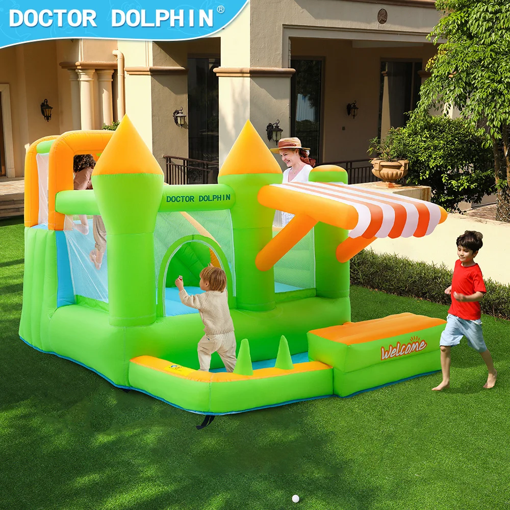 

Doctor Dolphin Inflatable Bounce House Inflatable Bouncy Castle Indoor and Outdoor Small Amusement Facilities with sunshade tent