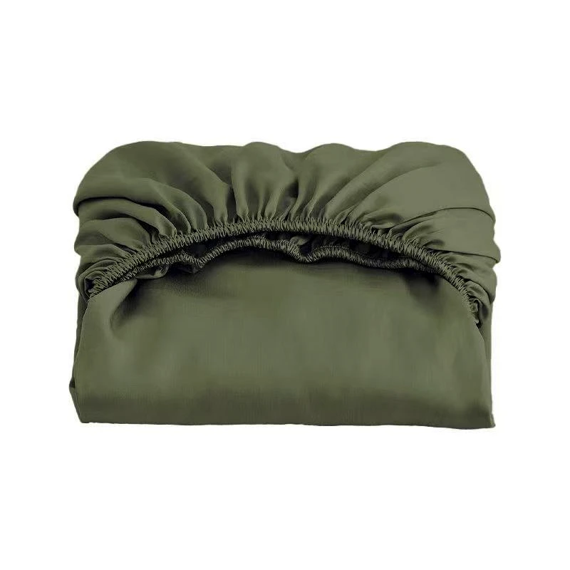 100% Organic Bamboo Fibre Fitted Sheet Single Bed Sheet Set Twin Size Coverlet Silky Solid Color Antibacterial Mattress Cover