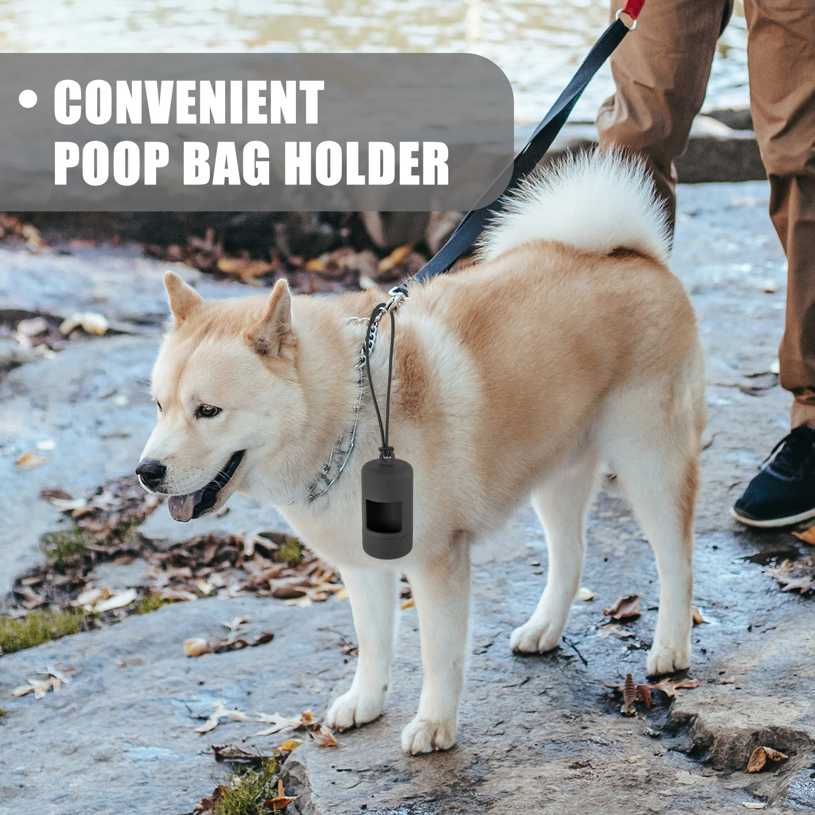 

Portable Poop Bag Dispenser Black Waste Bags Holder for Dog Walking Supplies Lightweight Compact Daily Use Pet Cleaner