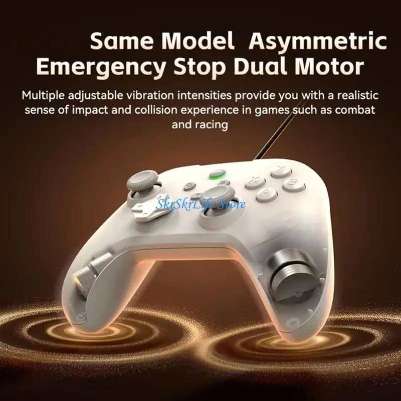 E65E Multi Device Support Gaming Controller With Low Latency And Shock Resistant Body Wire Gamepad Ergonomic Design
