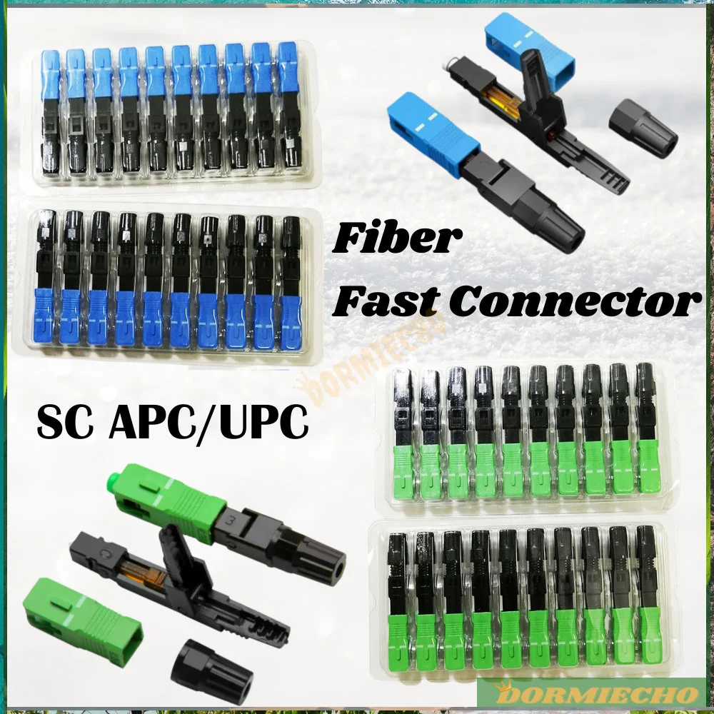 

High Quality 20/300pcs/Lot Fiber Optic Fast Connector SC UPC SC APC Quick Cold Connector Embedded SM Fiber Field Assembly FTTH