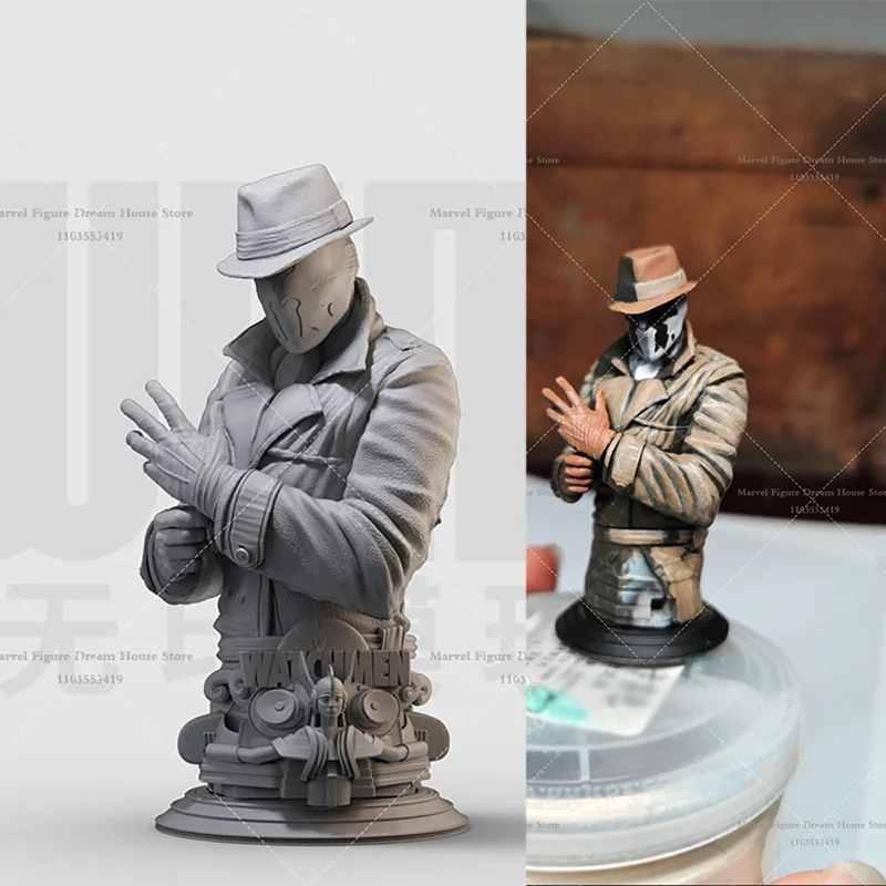 

1/24 1/18 Scale Art Statue Rorschach Criminal Fighter Ever-Changing Masks DIY Self-assembled GK 3D Resin Un-panited White Bust