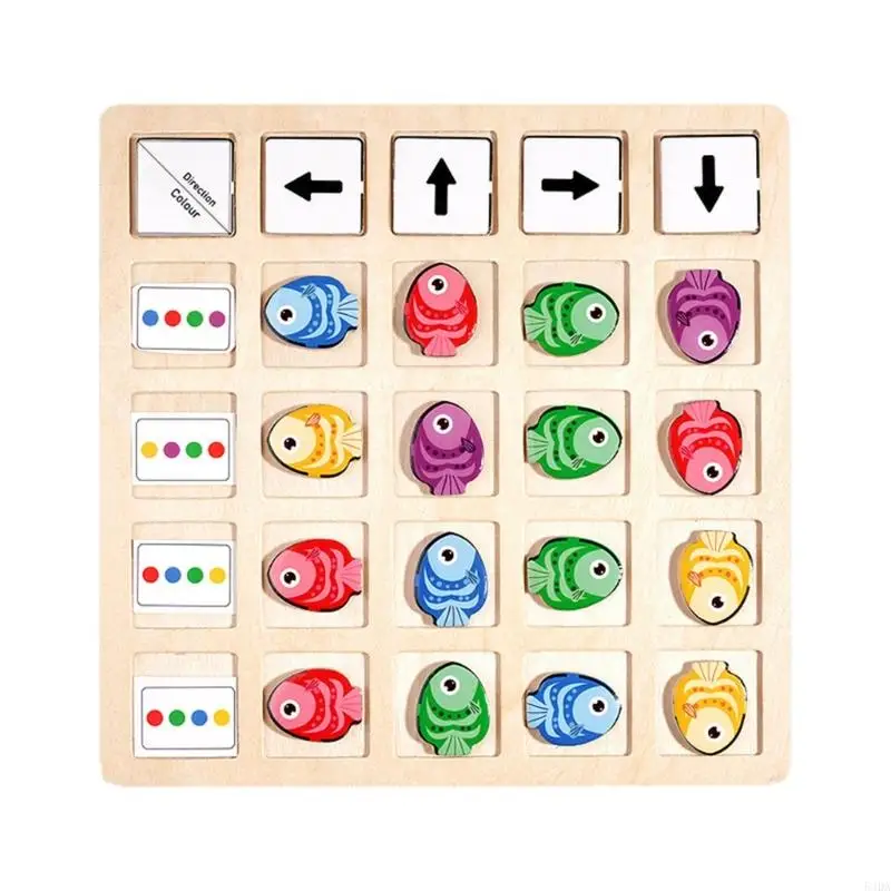 

54DA Wooden Puzzle For Color Direction Learning And Logical Practice Training