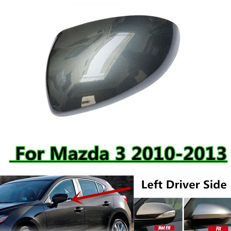 

Grey Left Driver Side Mirror Cover Replace No-Signal Cap For Mazda 3 2010-2013