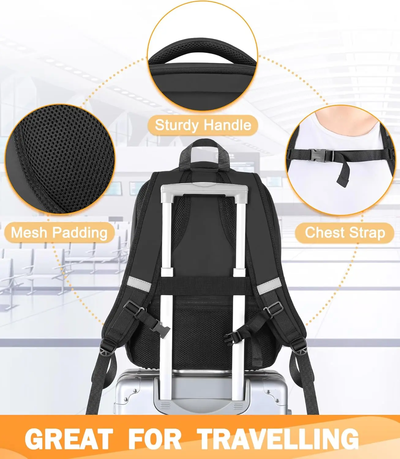 حقيبة ظهر محمولة لأدوات البار والزجاجات، حقيبة سفر احترافية مع فواصل قابلة للتعديل