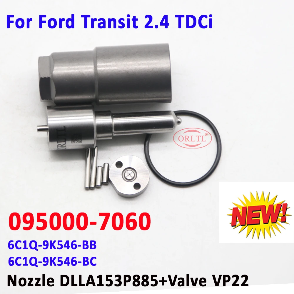 

6C1Q-9K546-BB 6C1Q-9K546-BC ремонтные комплекты 095000-7060 форсунка дизельного инжектора DLLA153P885 клапан VP22 для Ford Transit 2,4 TDCi