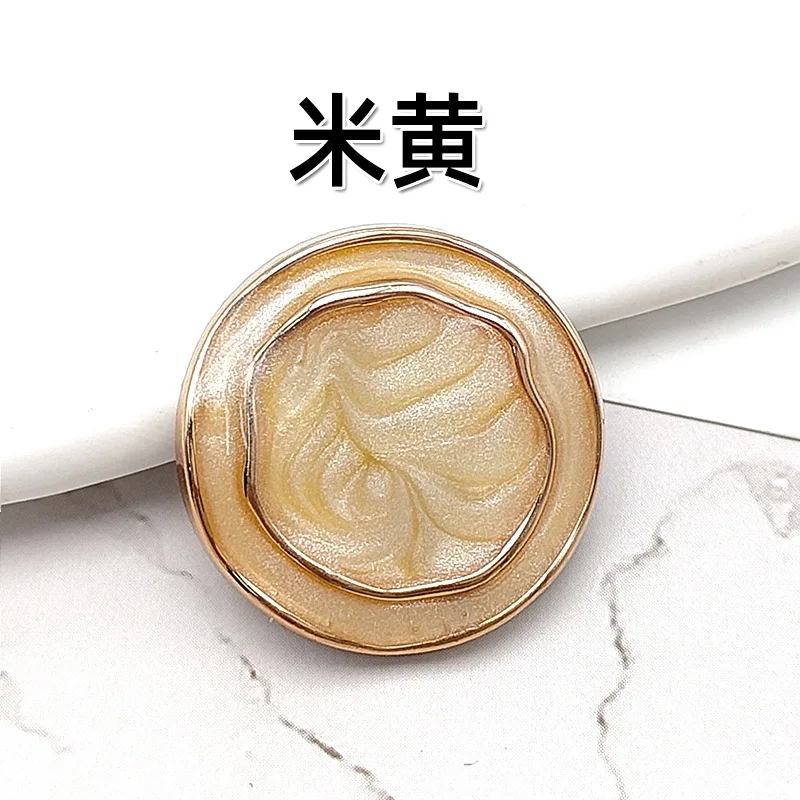 Neue Ankunft Gold Blume Harz Tasten Für Handarbeit Kleidung Frauen Mantel Anzug Strickjacke 6PCS 18MM/21MM/25MM Nähen Taste – Detail 17