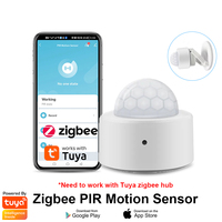 1/2pcs Tuya Zigbee Mini PIR Motion Detector + Passive Infrared Security Burglar Alarm Sensor