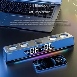 SOAIY SH18 Wireless Bluetooth RGB Gaming Speaker Stereo Subwoofer USB AUX TF PC Computer Sound Bar Game Soundbar