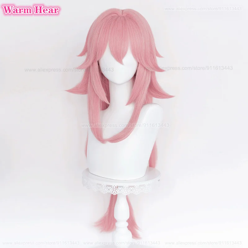 85cm Yae Miko parrucca Cosplay rosa donne Yae parrucca Cosplay Anime parrucche Cosplay parrucche sintetiche resistenti al calore parrucche per feste di Halloween