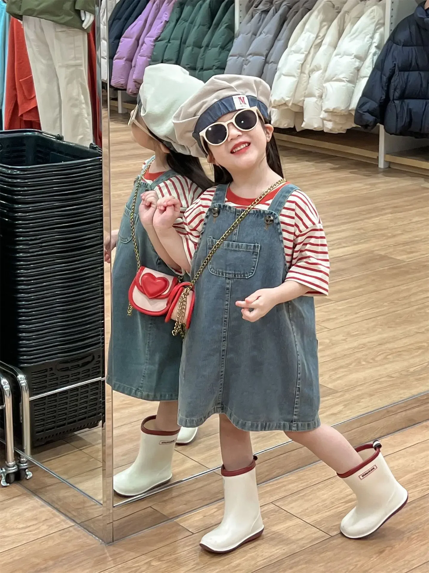 Children Skirt Wear 2024 Summer Korean Style Girls Sweet and Cool Cowboy Suspenders Skirt Fashion Sundress A-line Denim Skirt