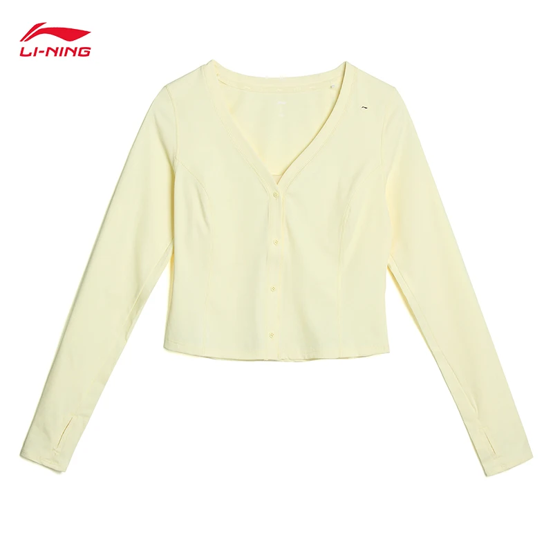 

Женская вязаная куртка серии LI-NING Fitness, облегающий эластичный удобный и повседневный кардиган, пальто AFDV586