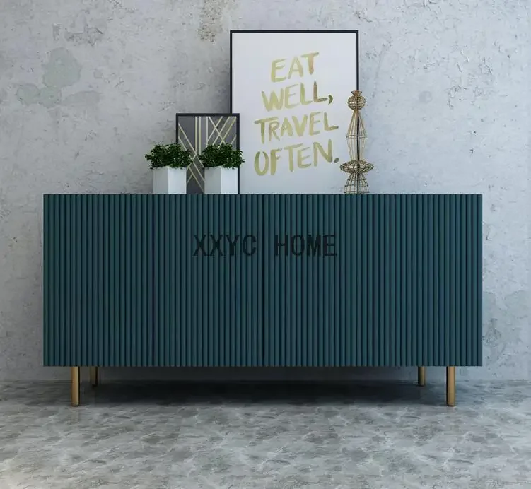 

Simple Solid Wood Furniture Dark Blue Sideboard Cabinet Nordic Modern Minimalist