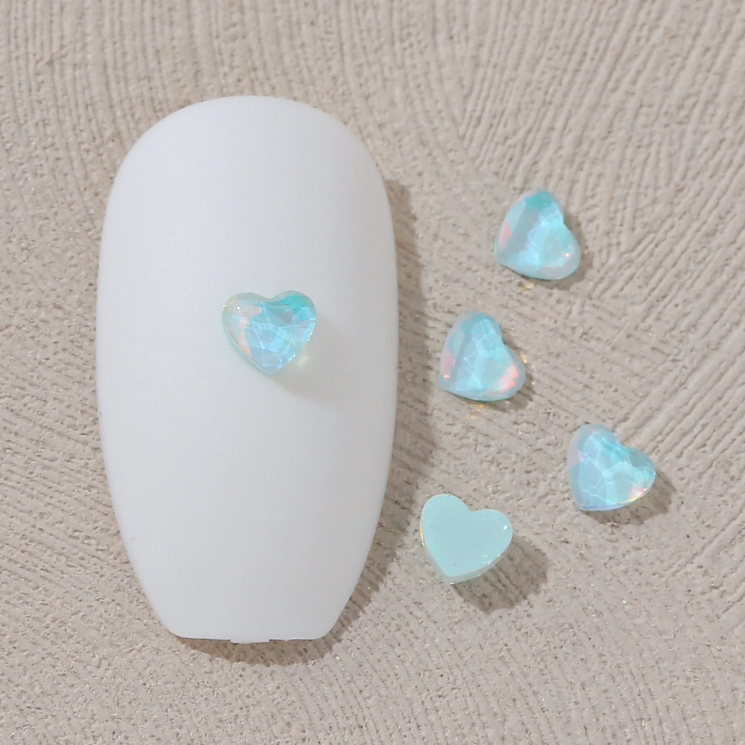 Opal Mocha 3mm Heart-Shaped Wholesale Flat bottom Nail Art rhinestones Self-Adhesive Shiny Glass Crystal 3D Nail Decoration