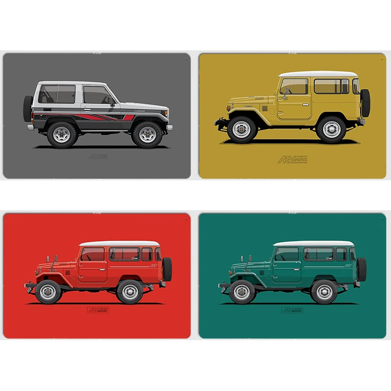 Металлический постер Land Cruiser Red BJ43V – FJ40 Series FJ70, настенный декор для дома, клуба, комнаты, салона автомобиля